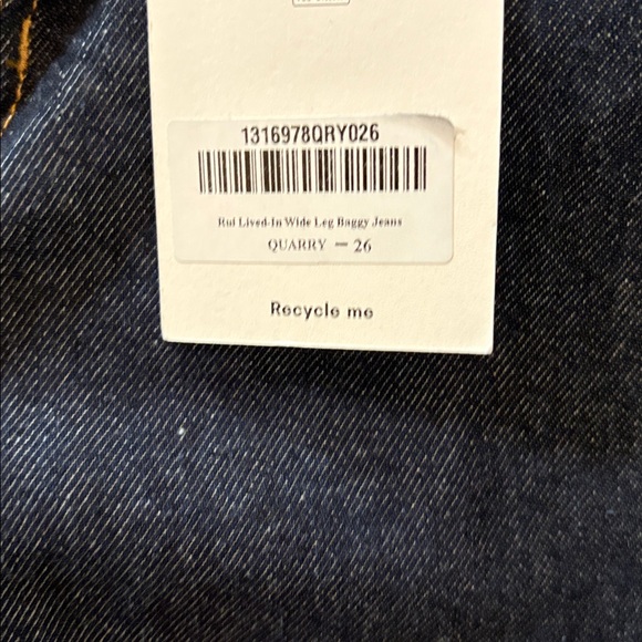 NWT Reformation QUARRY RUI WIDE LEG JEAN Size 26 - Picture 6 of 9